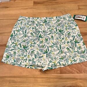 Ellen Tracy Floral Linen Blend Skort XL - NWT
